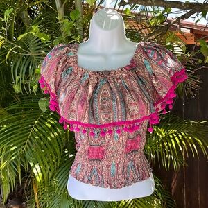 RAGA Tassel Pom Top size small